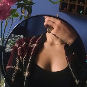 vintage black and red patterned cardigan